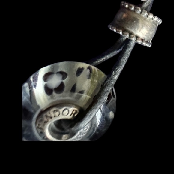 Vintage Pandora Unique Black & White Speckled Bead - Picture 6 of 8